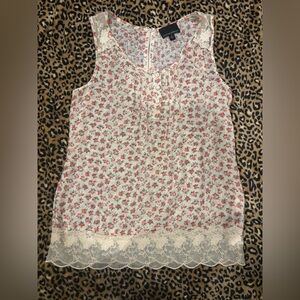 Cynthia Rowley Floral Zip-Up Blouse